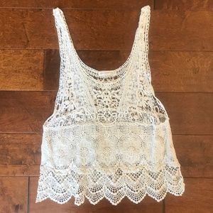 a'gaci lace crochet boho festival tank • medium